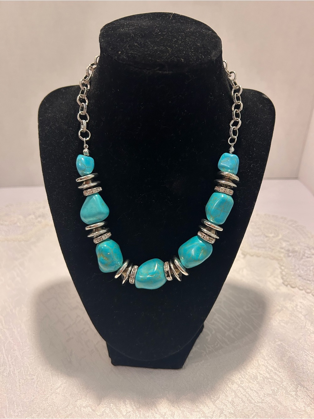 "Stunningly Stone Age" Blue Necklace by the brand Paparazzi Accessories